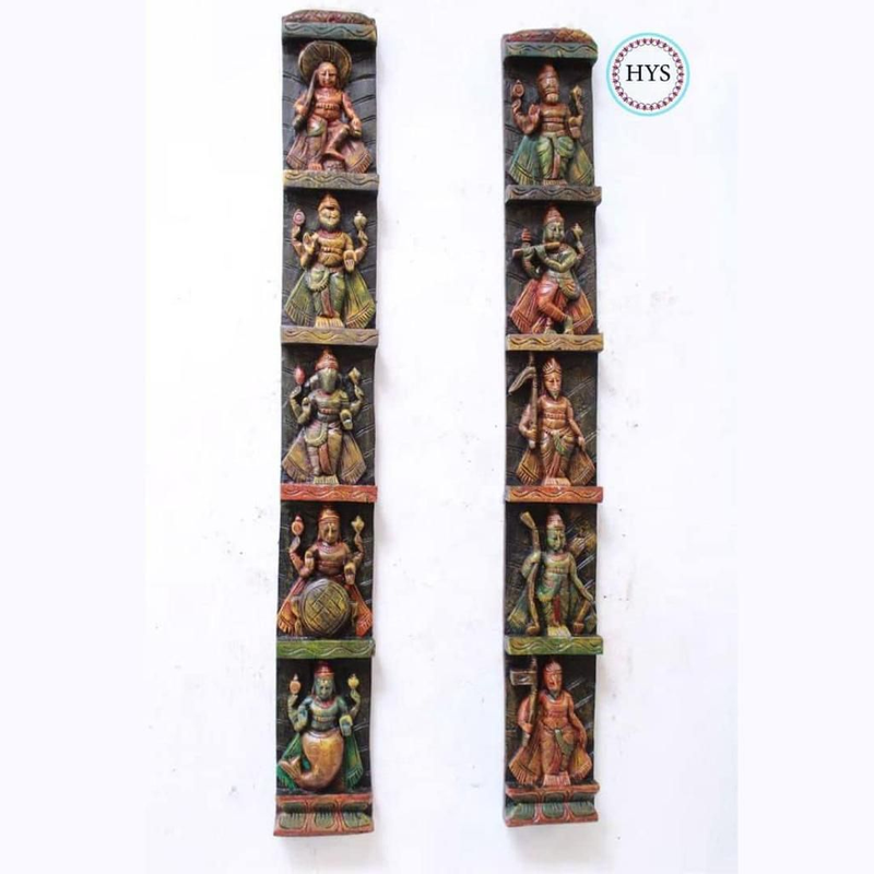 Lord Vishnu's Avatar Wall Decor - Door Decor .side Door Decor .handmade .set Of 2